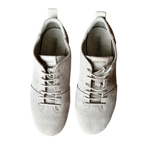 Geox Respira Lace Up Genuine Suede Flats | Nude Tan | Size 7 - Picture 2 of 14